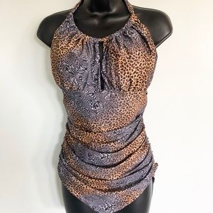 Leopard Print One Piece Swimsuit